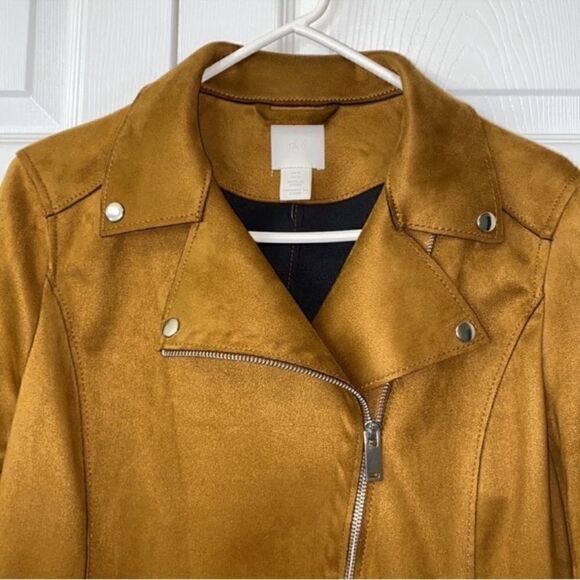 H&M Brown Biker Faux Suede Jacket(Size 8) - Picture 5 of 8